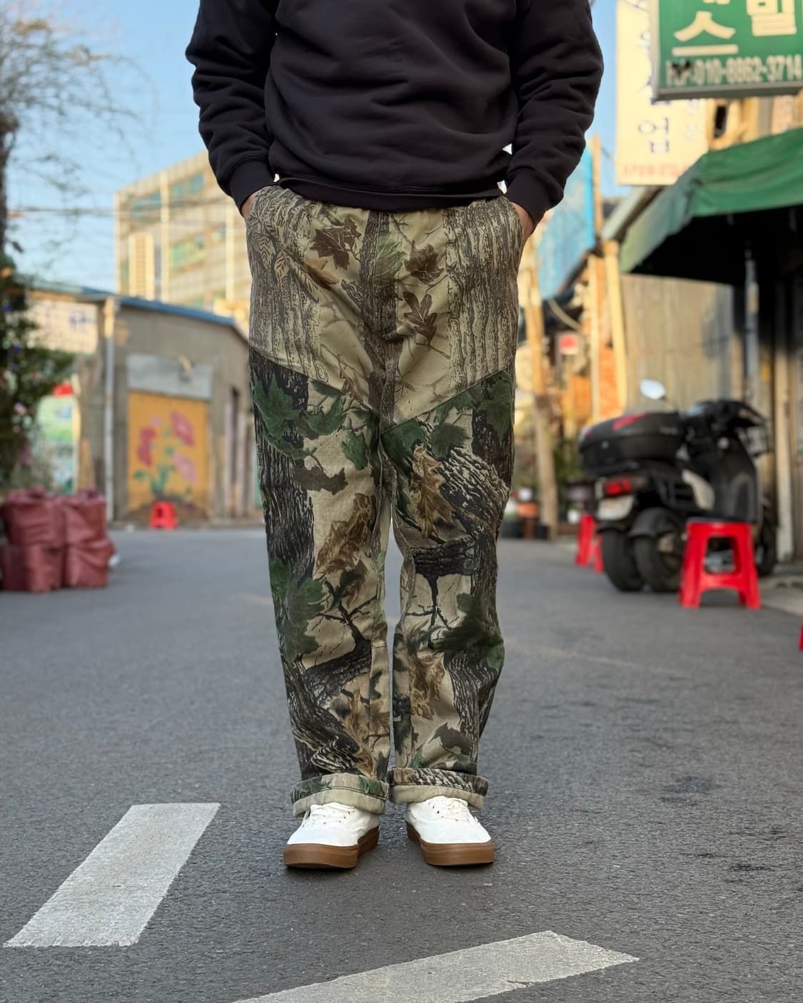 90-00‘s 카벨라스 트리바크 패턴 헌팅 팬츠 36 상품이미지8