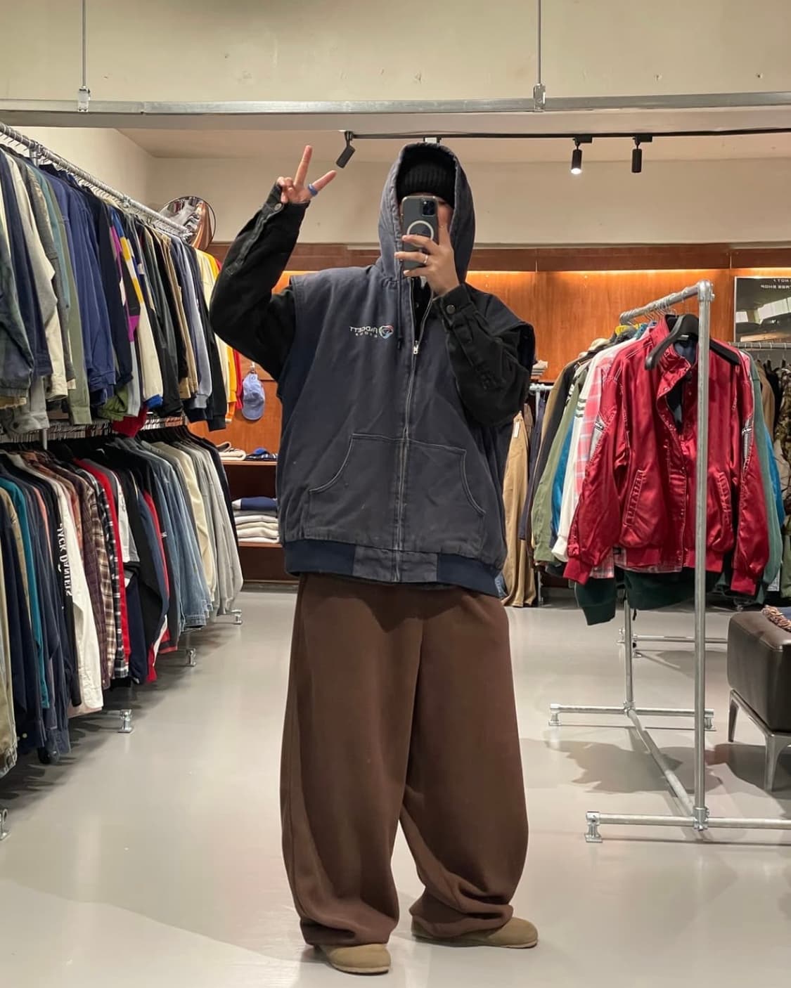 빈티지 엑티브 후드 워크 베스트 조끼 자켓 상품이미지3