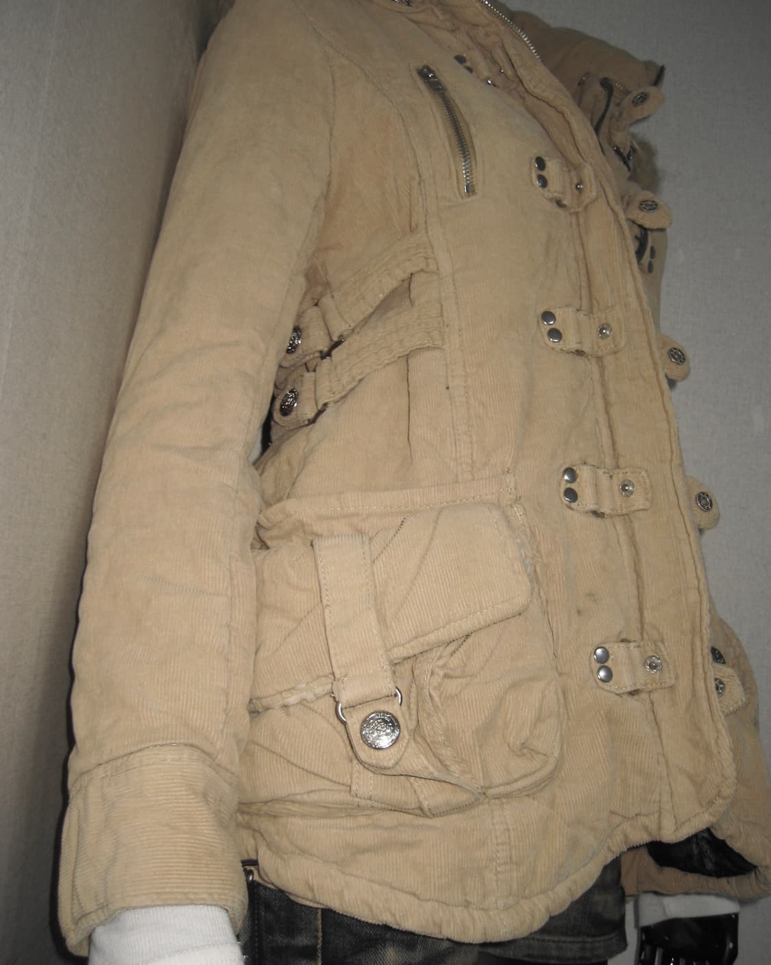 BACKS 코듀로이 하이넥 버클 코트 자켓 y2k 모리걸 상품이미지10