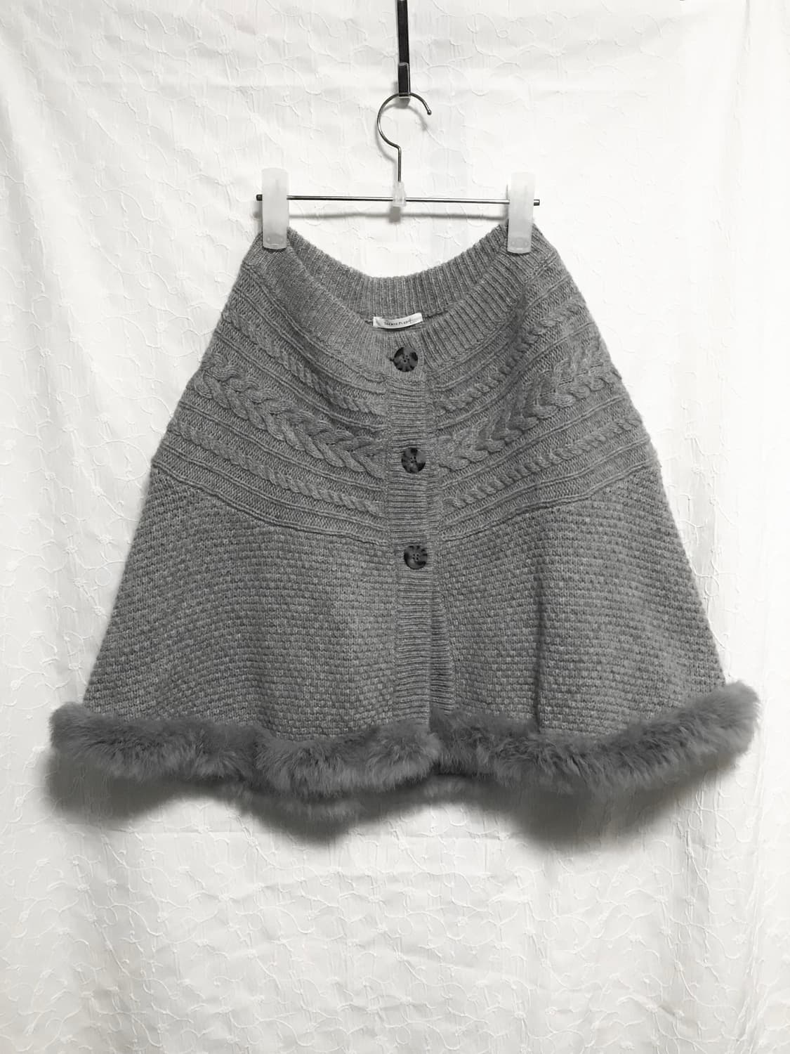 빈티지 니혼진 너드 모리 퍼 트리밍 케이프 상품이미지1