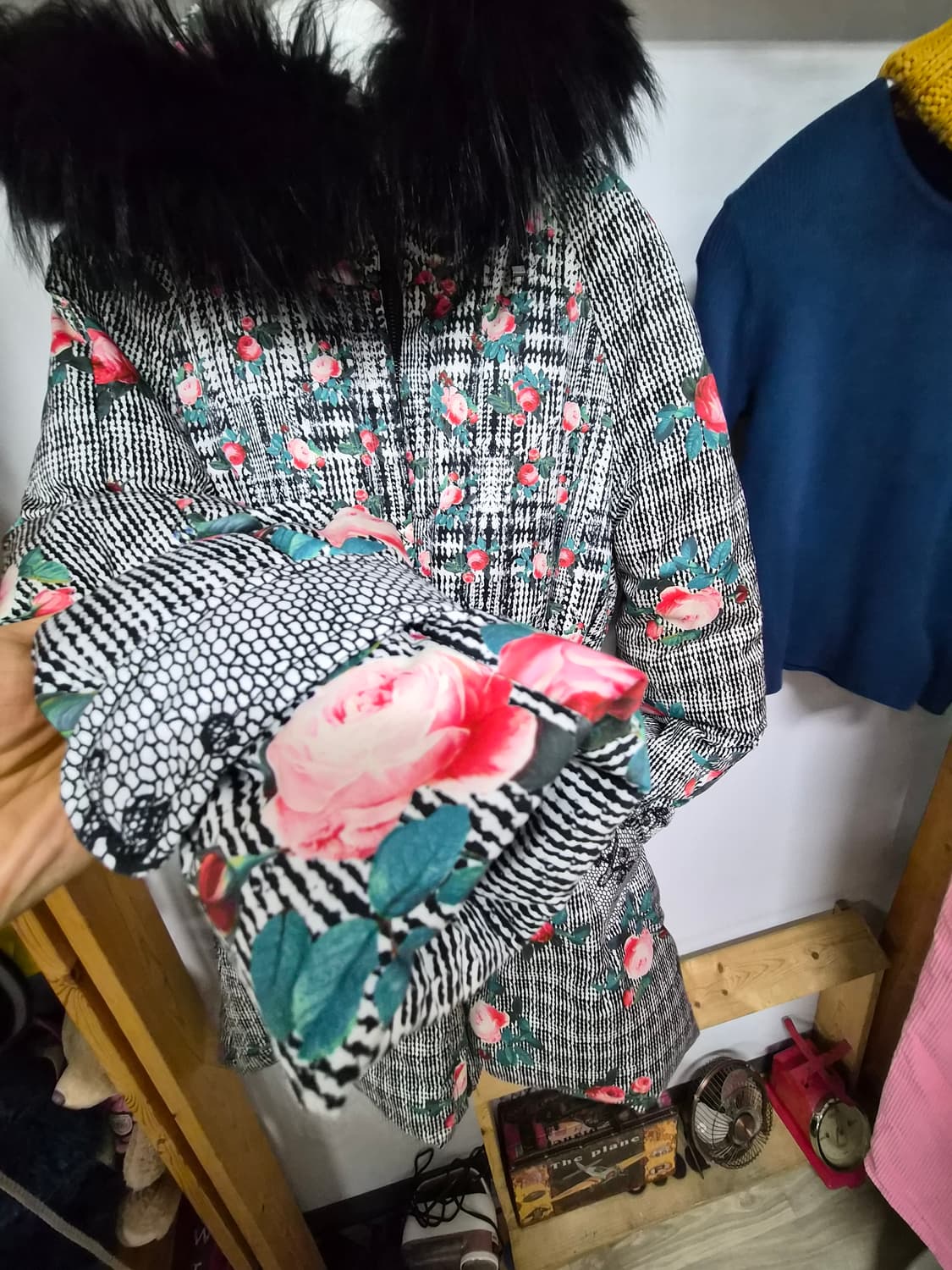 레니본 플라워 패딩 상품이미지3