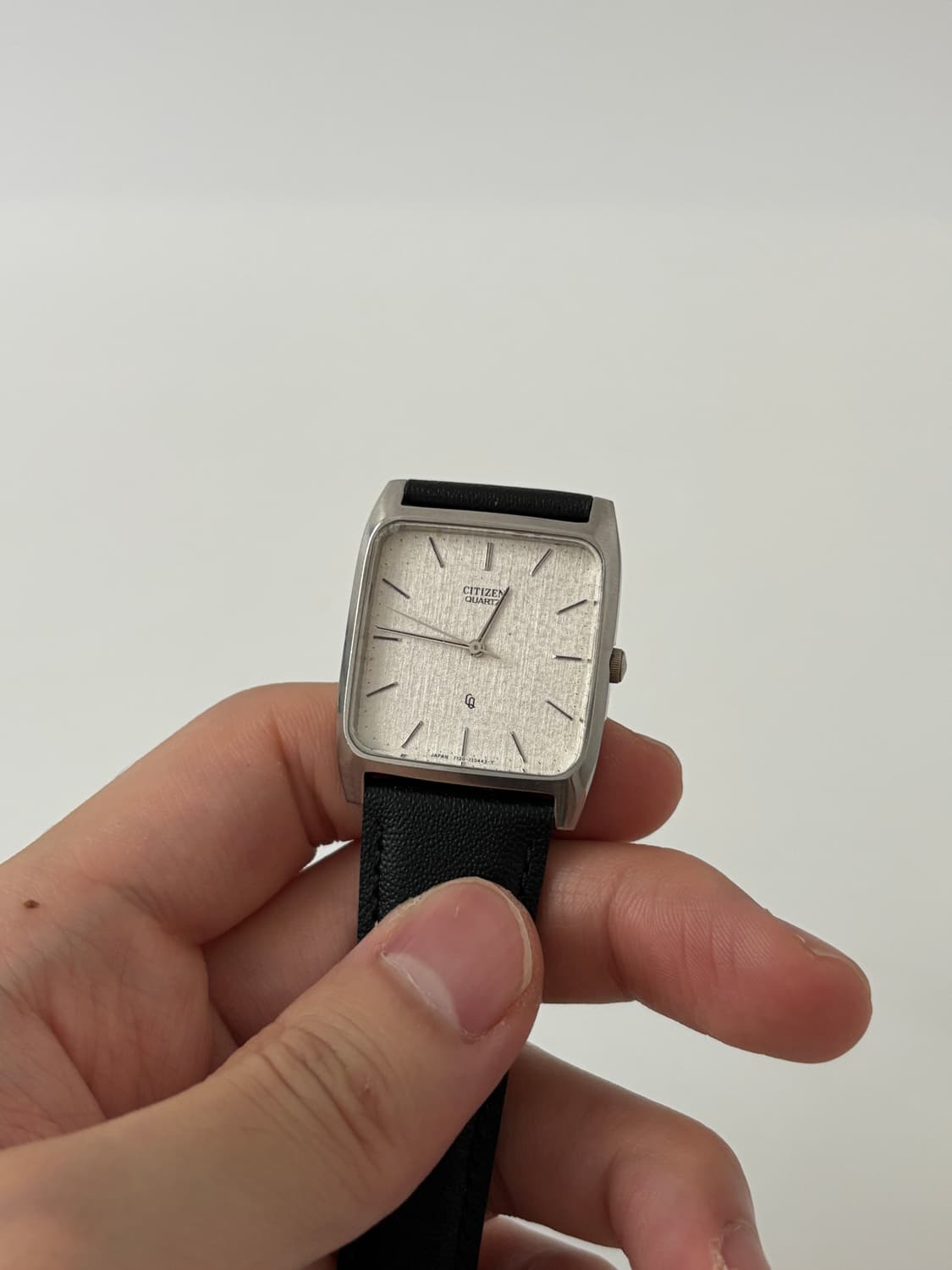 80s CQ texture dial silver square quartz 상품이미지1