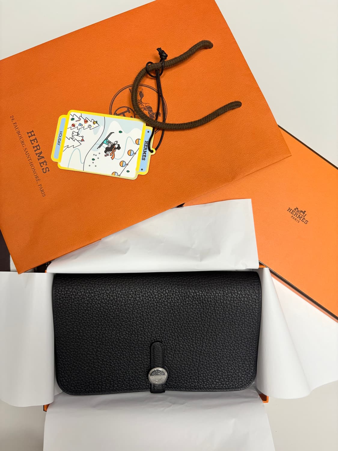 새상품 에르메스 도곤 장지갑 블랙 상품이미지1