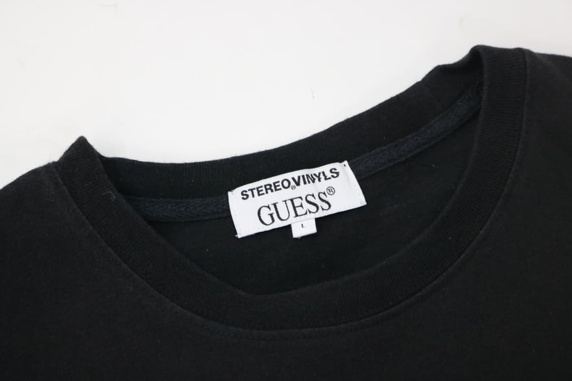 게스 x 스테레오 바이널즈 콜라보 블랙 그래픽 롱슬리브 티셔츠 (L) 상품이미지7