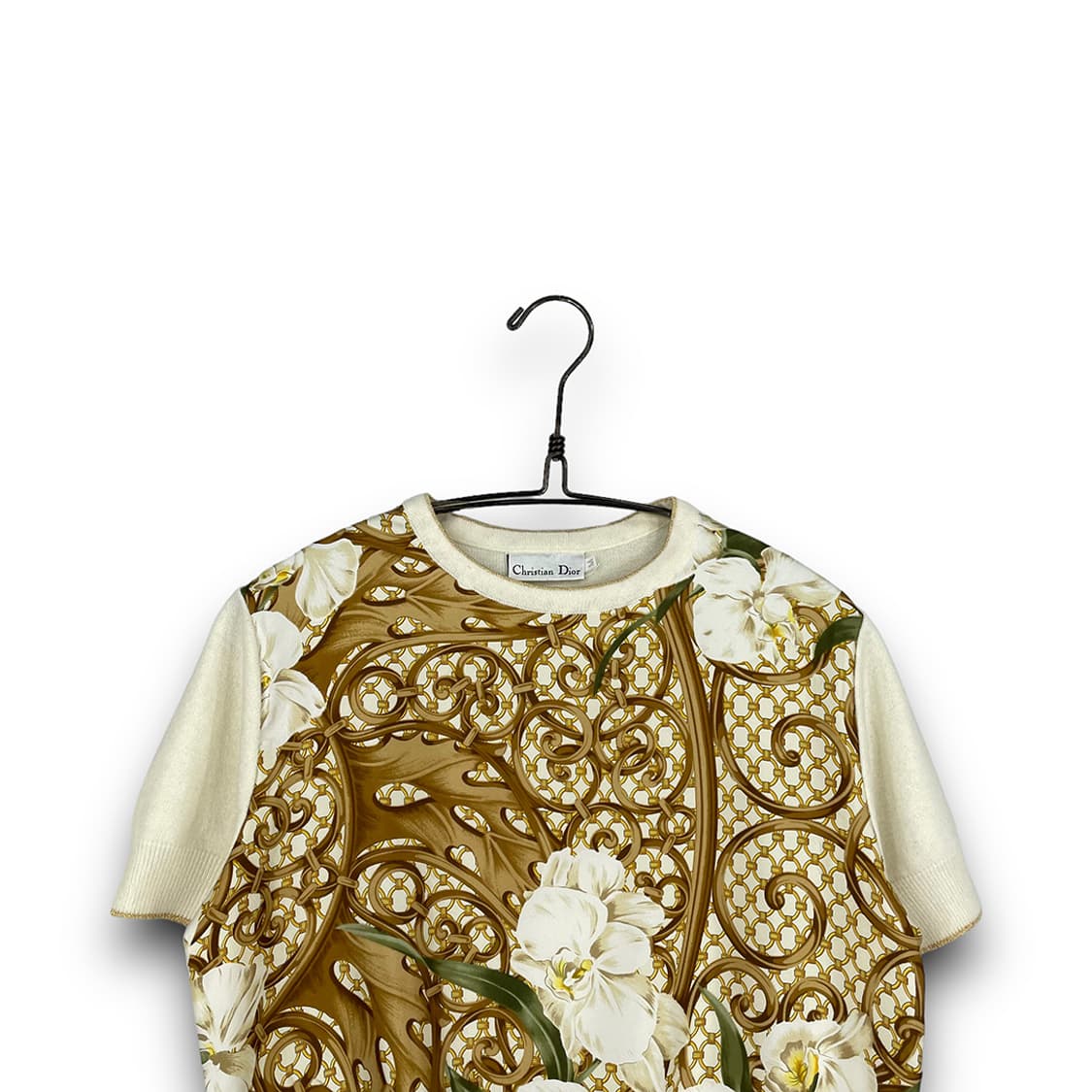 크리스챤 디올 플로럴 패턴 실크 니트 반팔 상품이미지3