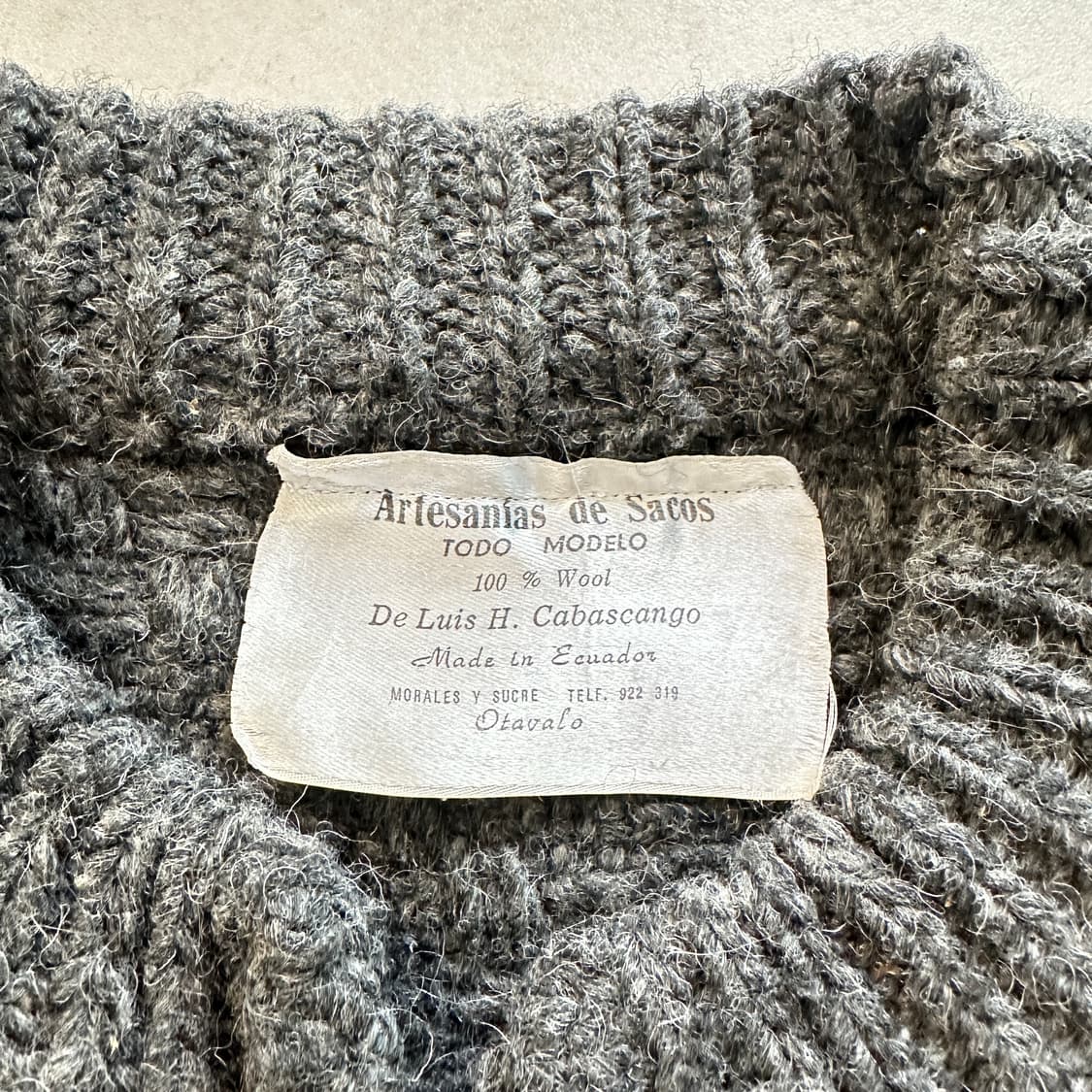 90s 에콰도르산 100% 울 빈티지 에스닉 패턴 니트 가디건 코위찬  상품이미지5