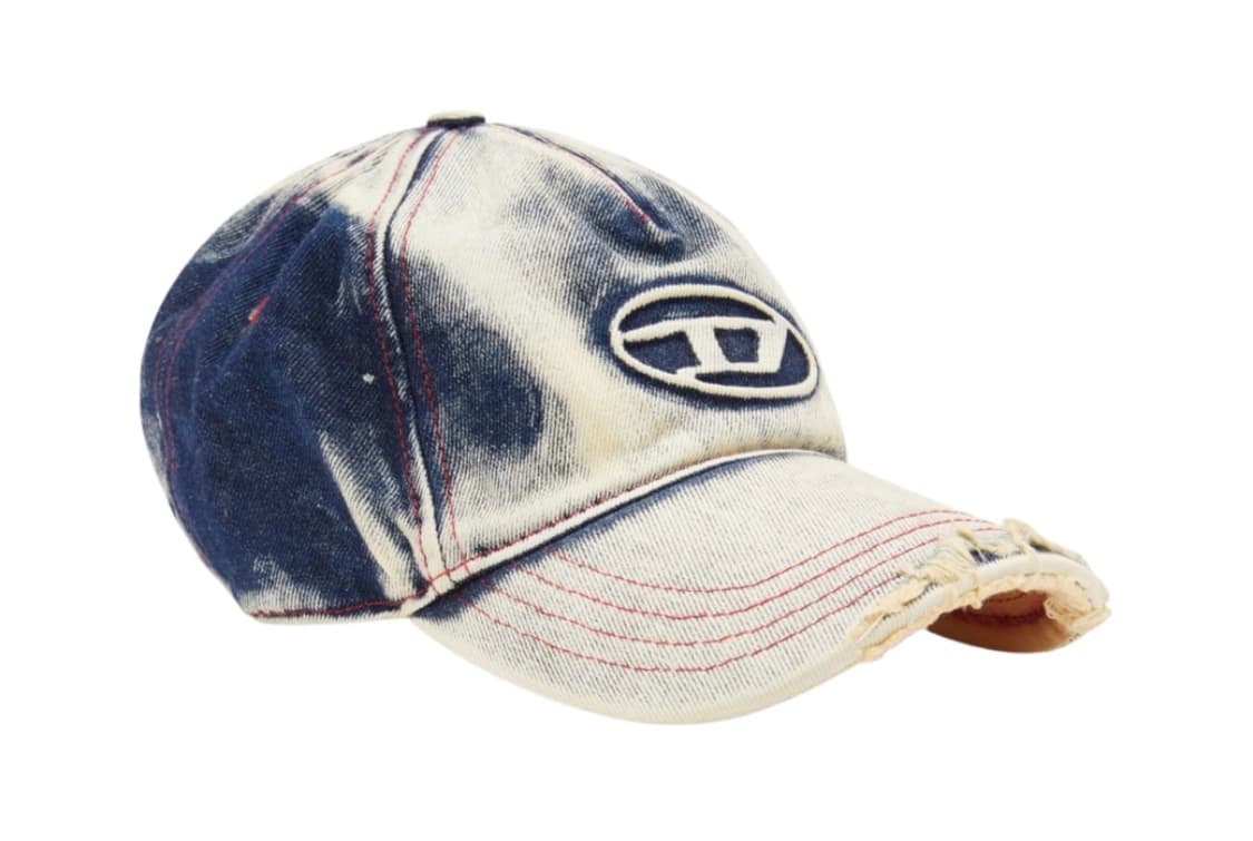 디젤 C-세이몬 트리티드 데님 베이스볼 캡 블루 화이트 상품이미지1