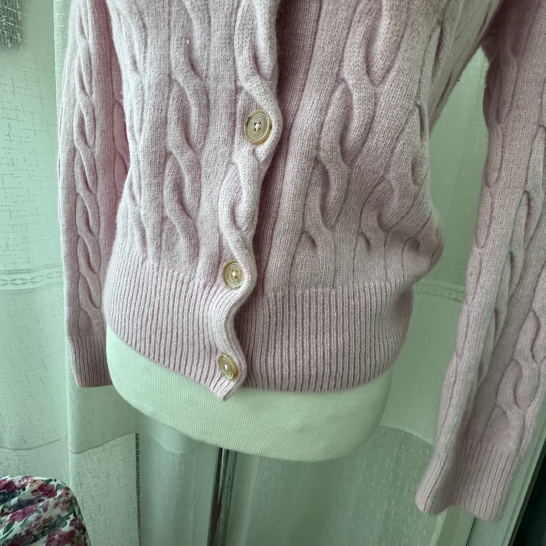 빈폴 연핑크 가디건 XS 상품이미지6