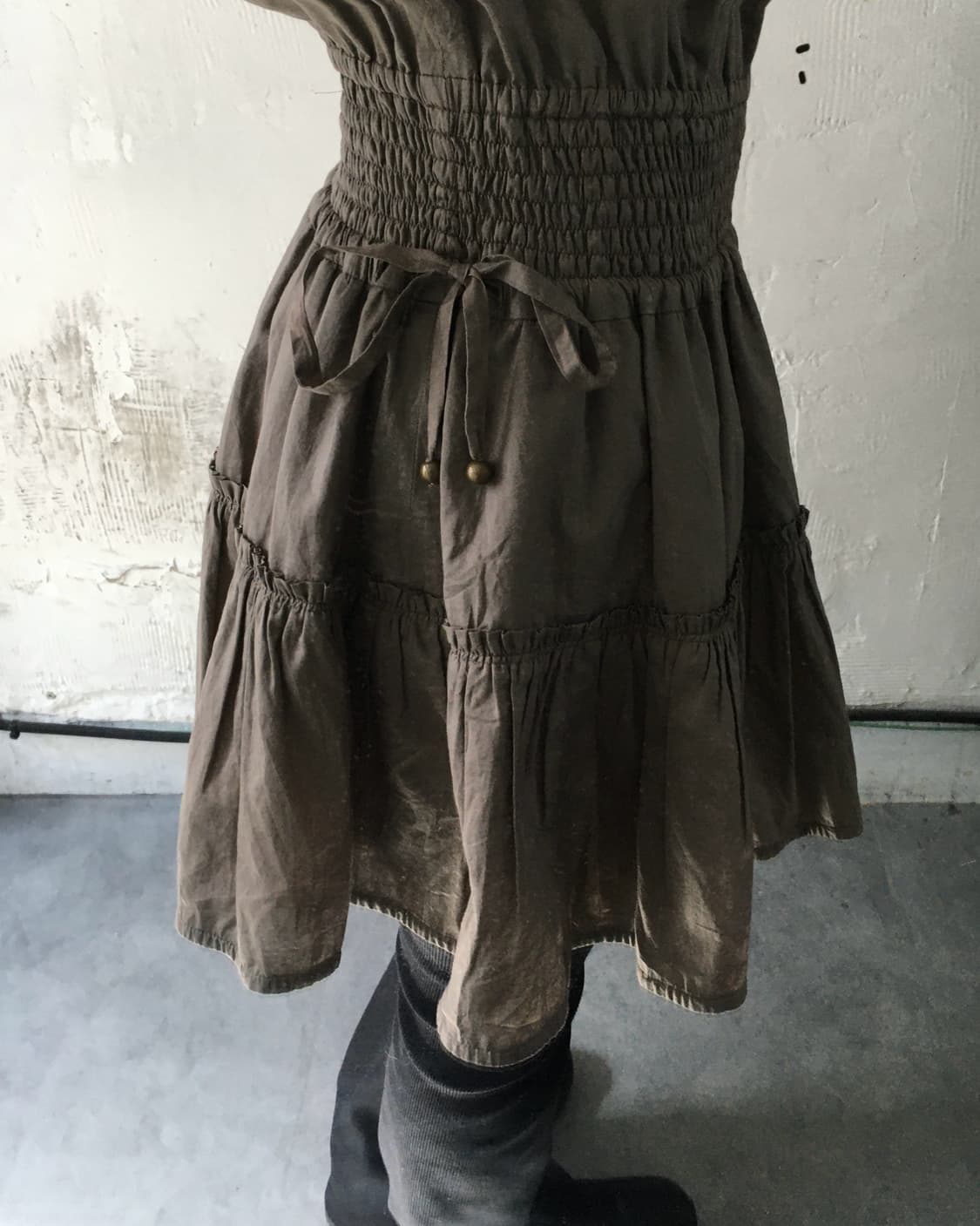 Burberry 버버리 블루라벨 브라운 퍼프소매 원피스 상품이미지3