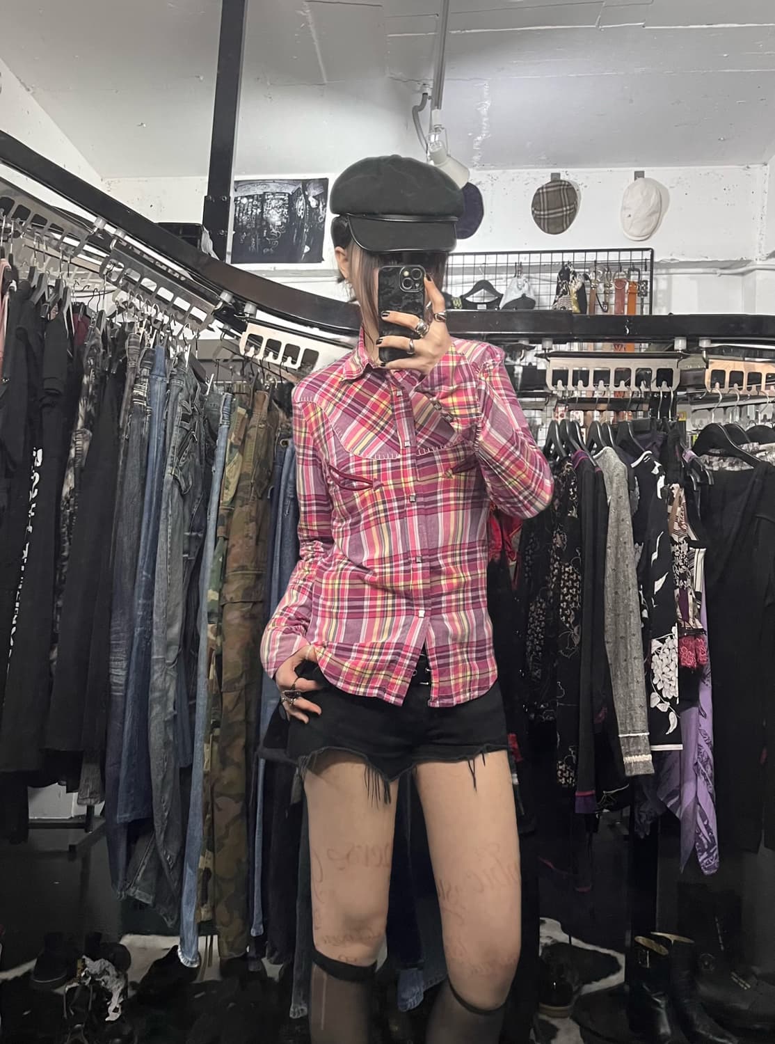 PPFM 해골체크 셔츠 상품이미지3