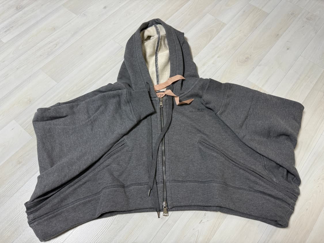 N21 여성 베이직 후드 집업 스웻 스웨트셔츠 그레이 상품이미지9