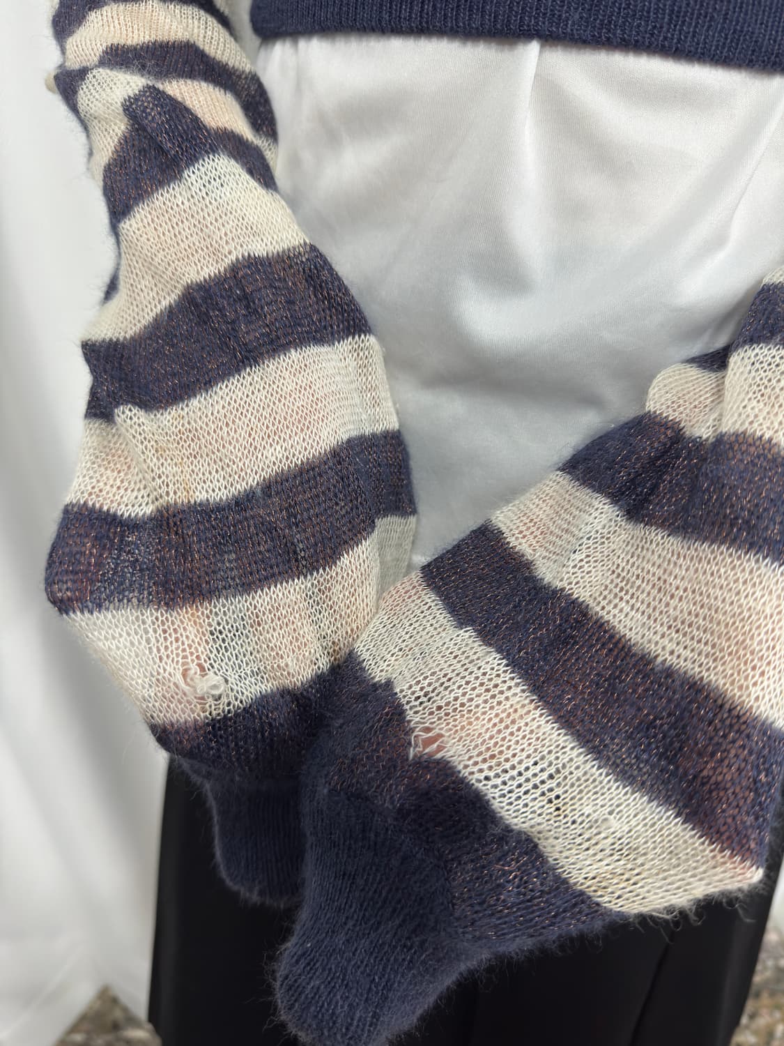 mng stripe crop knit top 상품이미지5