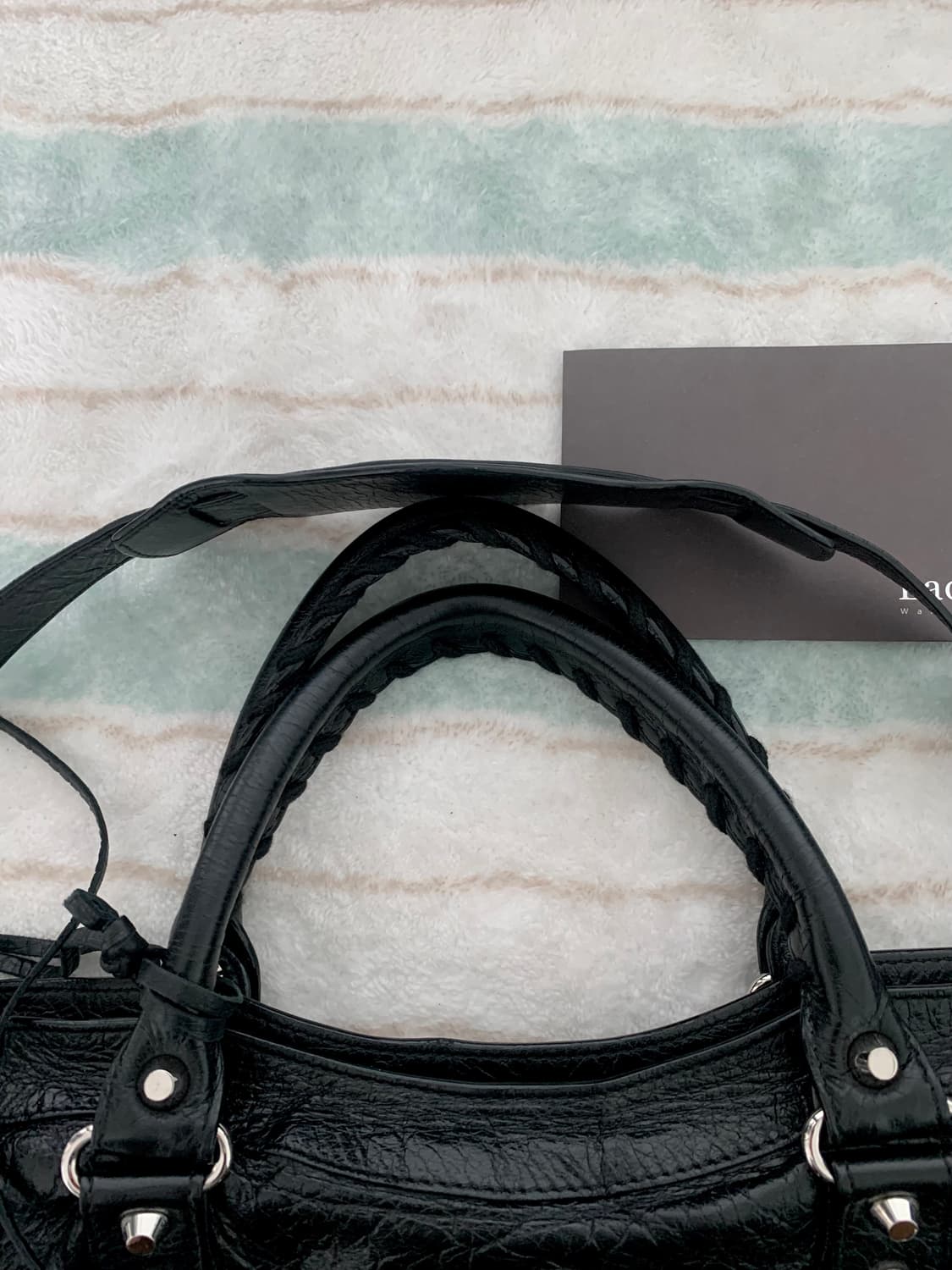 발렌시아가 모터백 시티백 미듐 블랙 은장 상품이미지6