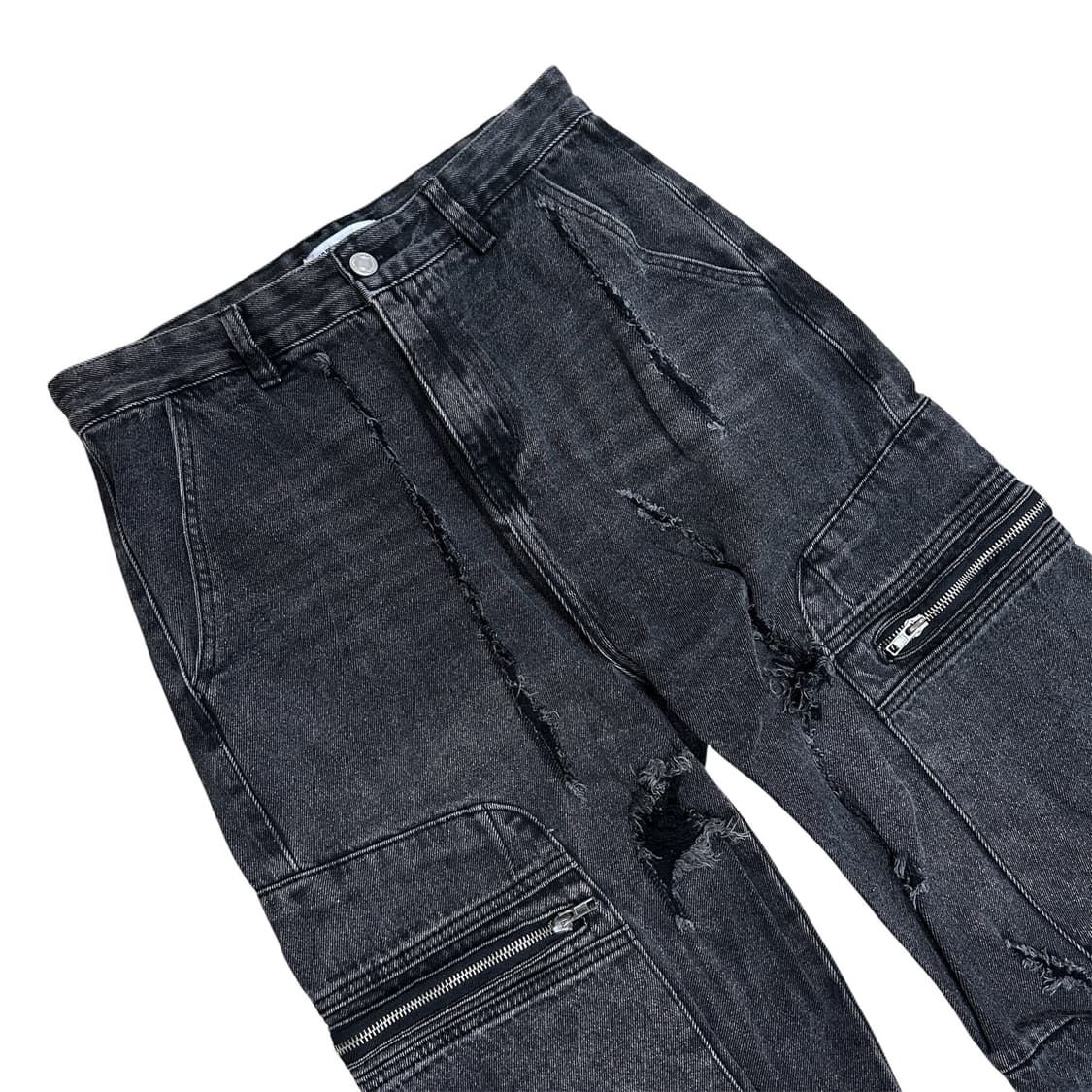 흑청 워싱 데님 디테일 팬츠 상품이미지3