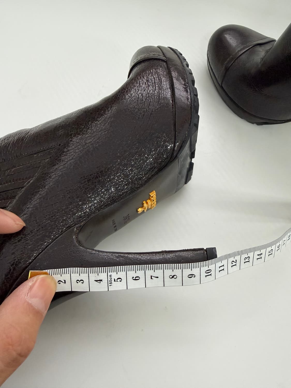 정품) 프라다 브라운 가죽 첼시 부츠 36.5 상품이미지8