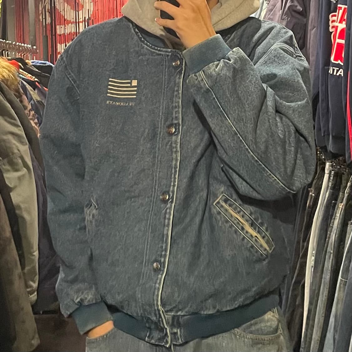 [IM] VTG 데님 바시티 자켓 상품이미지4