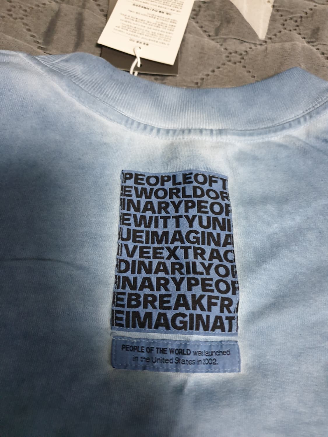 (새상품) 피플오브더월드 루나워싱 피그먼트 반팔티 블루 (S) 상품이미지4