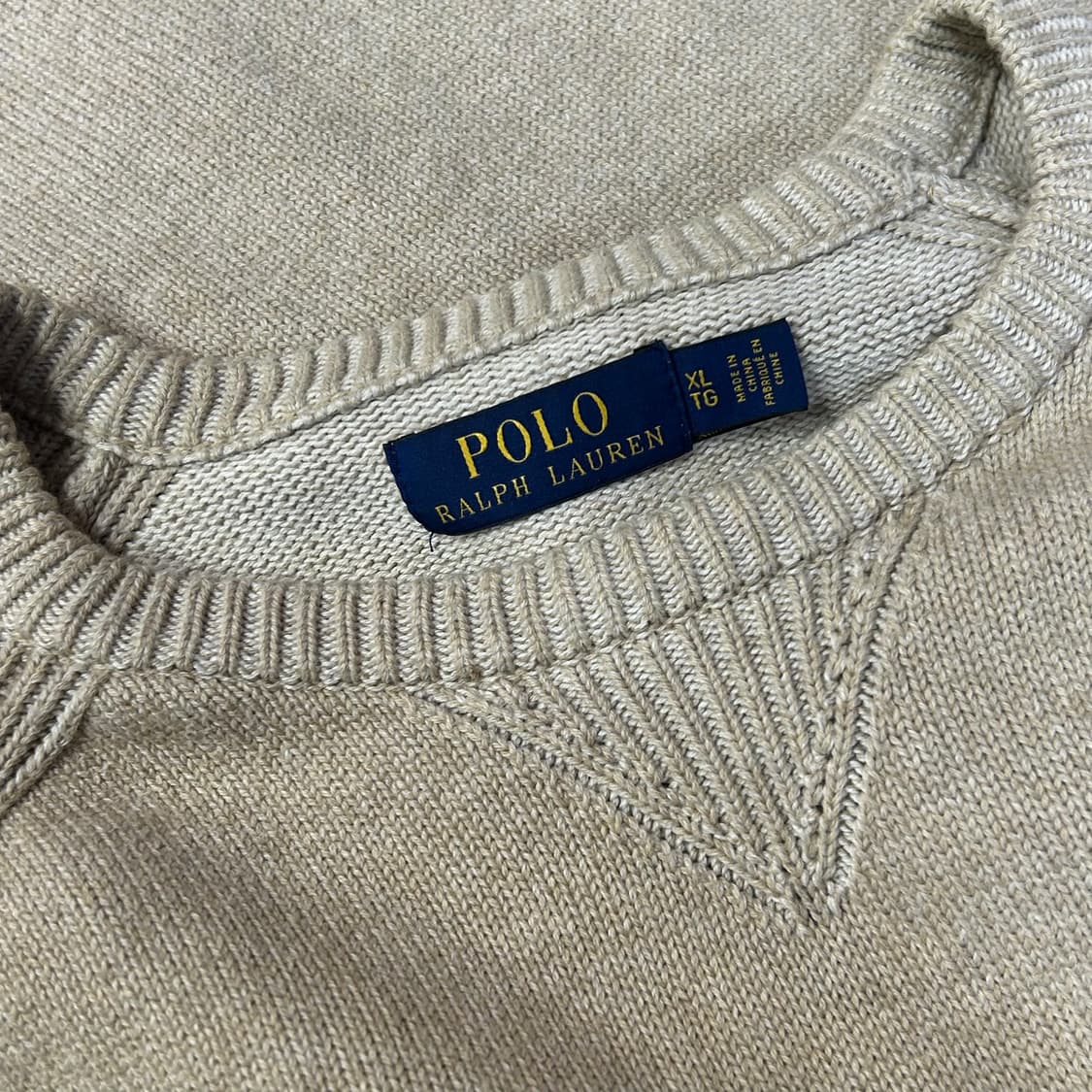 폴로 랄프로렌 베이지 신형 오트밀 니트 맨투맨 XL 상품이미지5