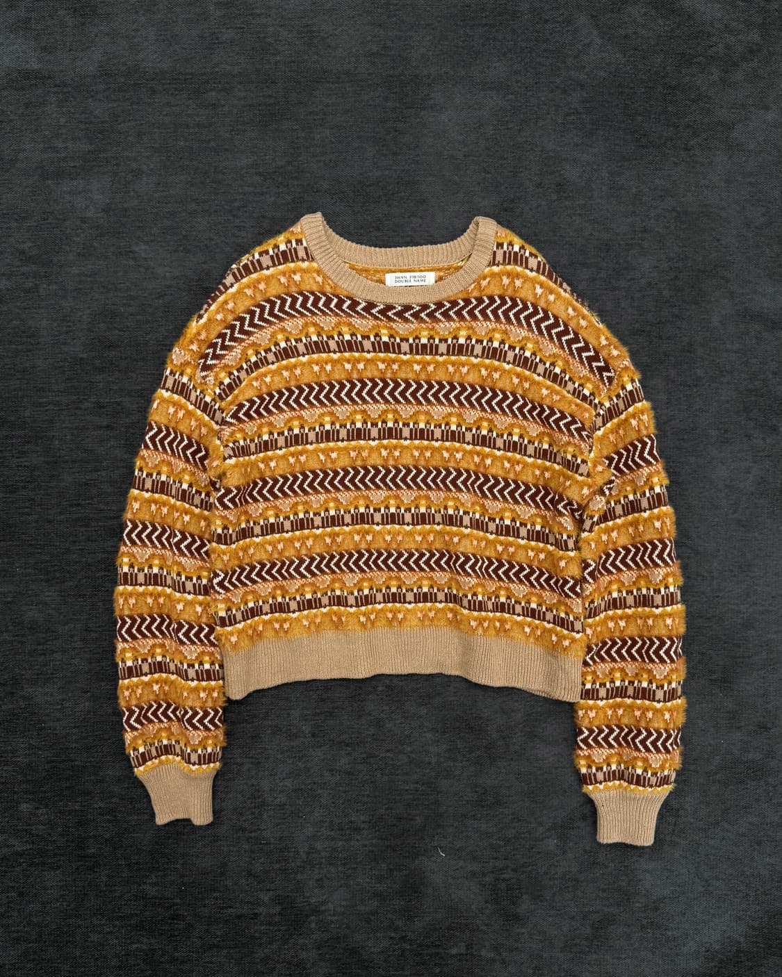 double name 크롭 패널 니트 상품이미지1