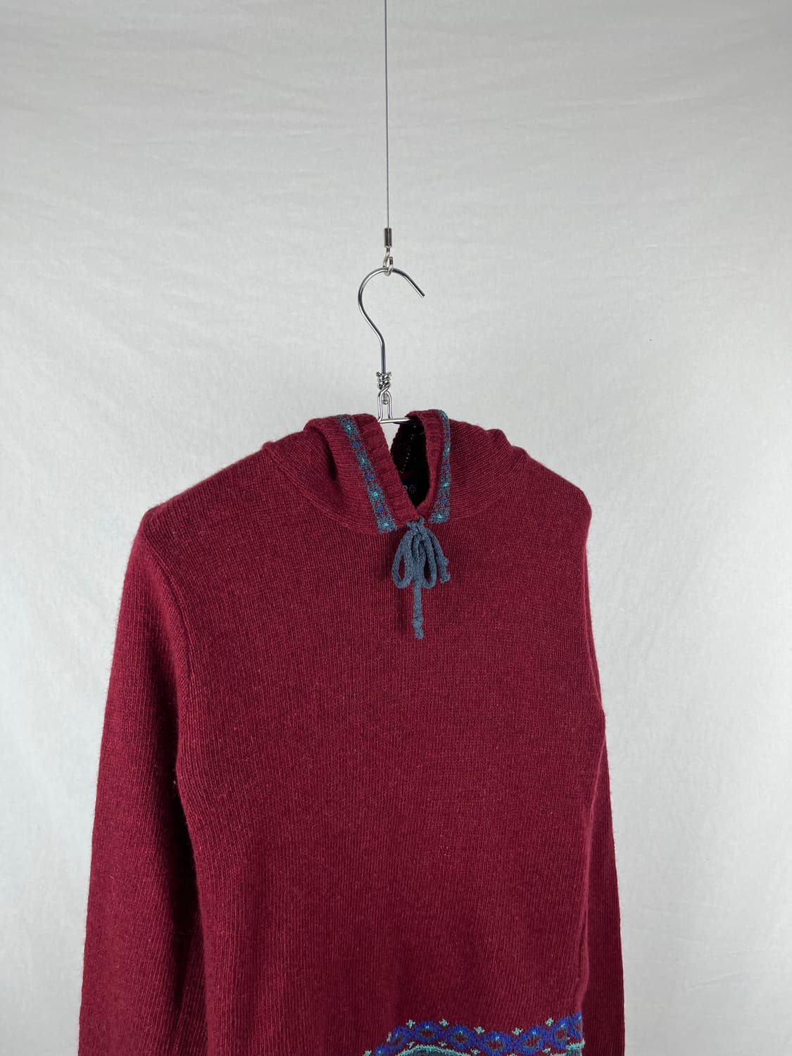 Vintage(japan made) 아즈텍패턴 니트 후디 상품이미지2