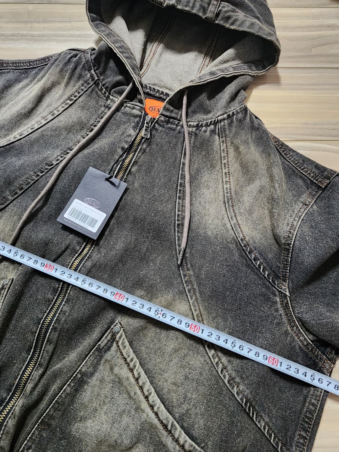 디미트리블랙워시슬래쉬데님후드자켓점퍼 상품이미지7