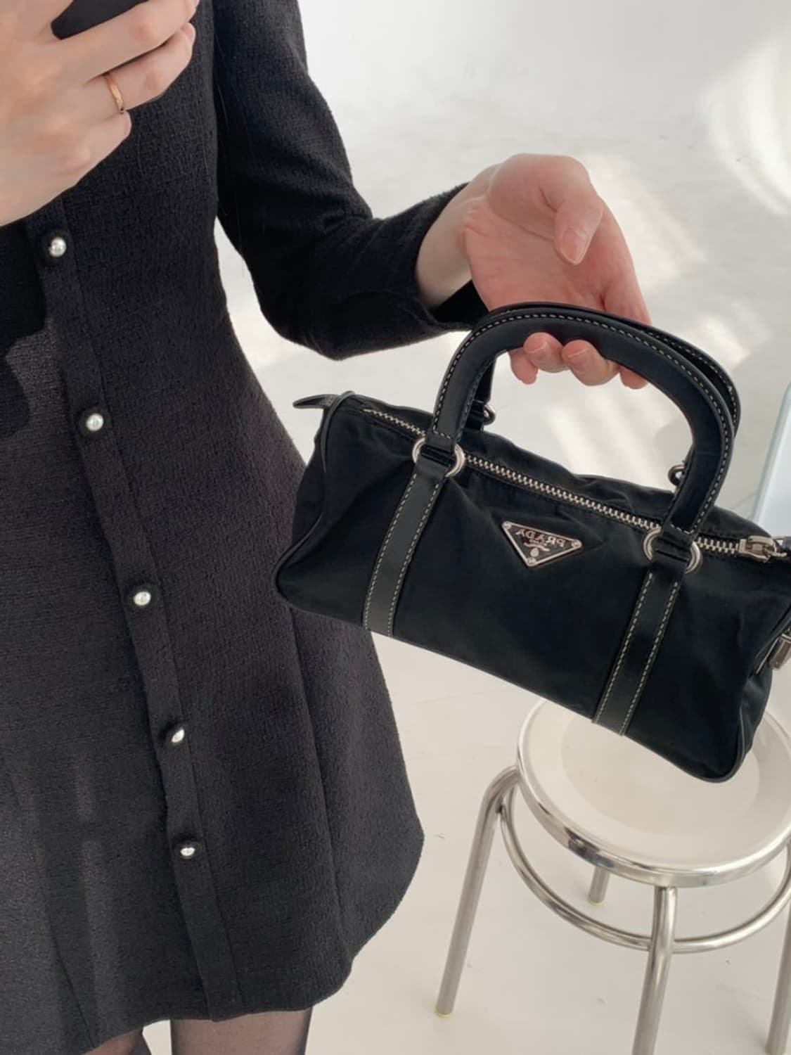 빈티지 프라다 미니 볼링백(정품) 상품이미지2