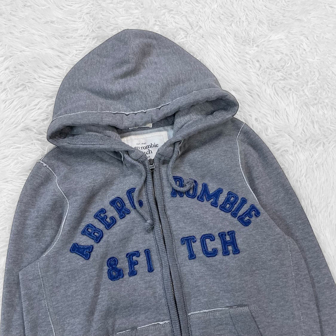 아베크롬비 아치 로고 후드집업 그레이 상품이미지3