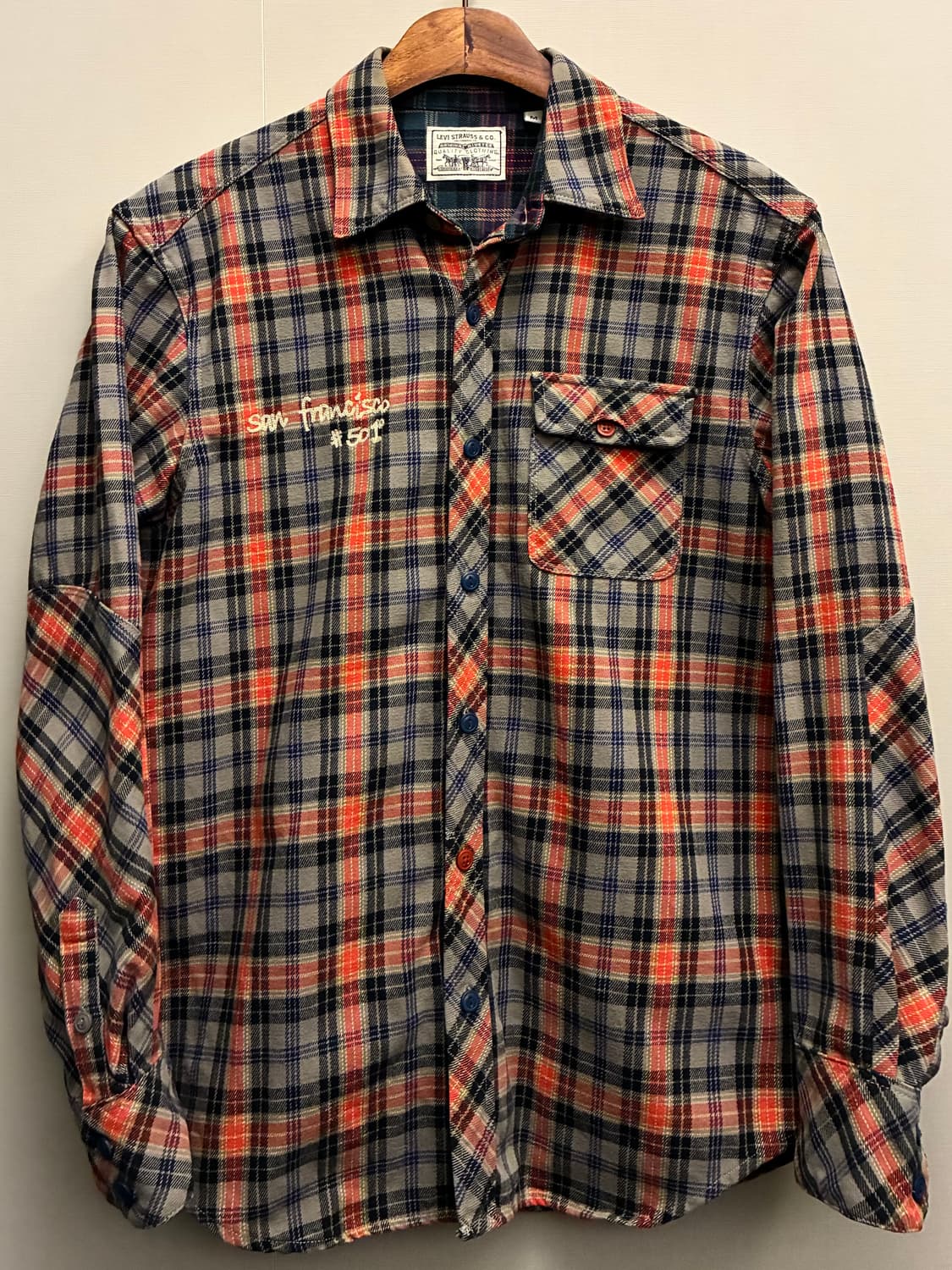 (M)Levis 리바이스 헤비코튼 체인자수 원포켓 체크셔츠  상품이미지1