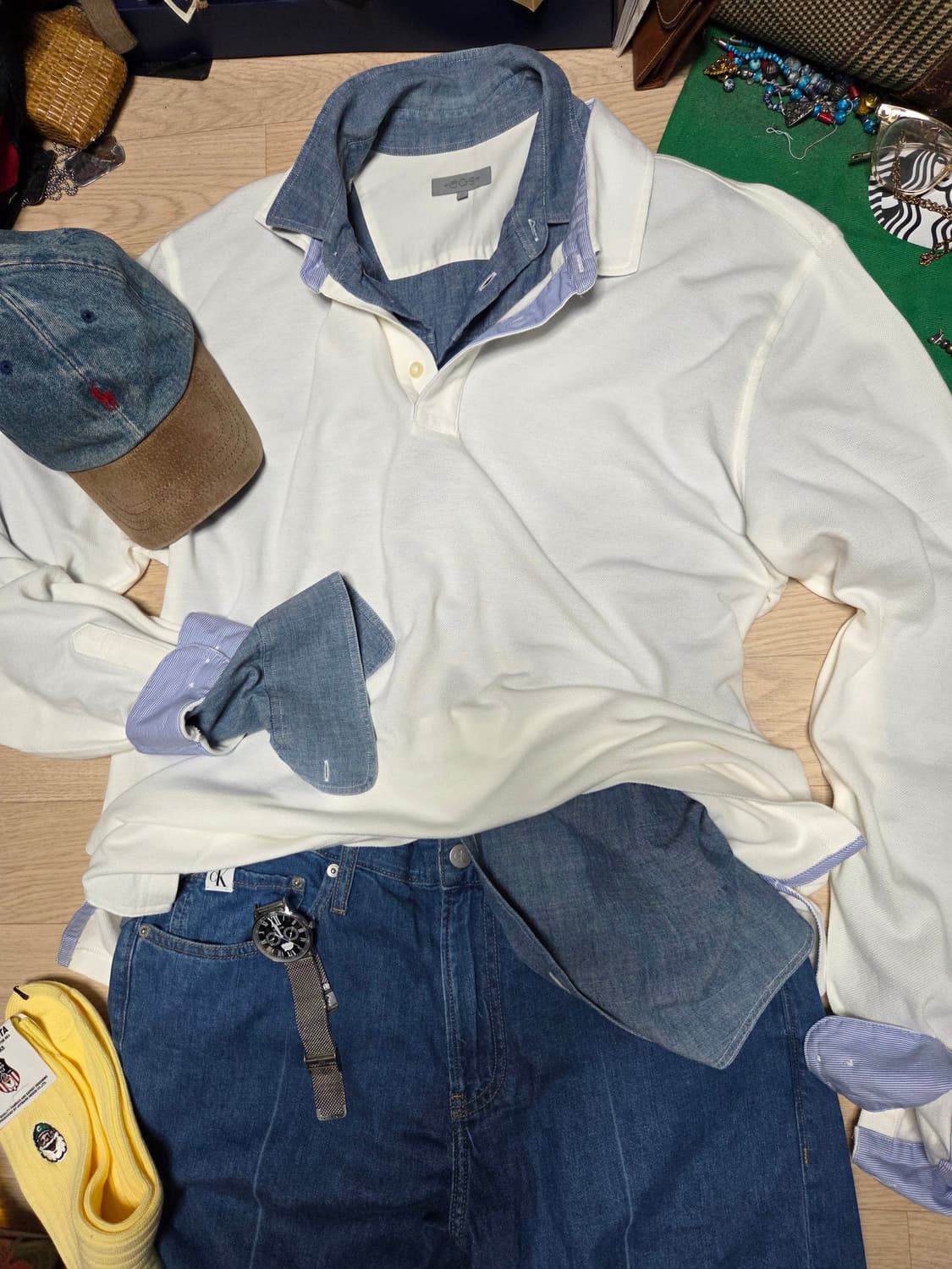 (새상품)BROOKS BROTHERS 긴팔 카라티 티셔츠 슬리브  상품이미지5