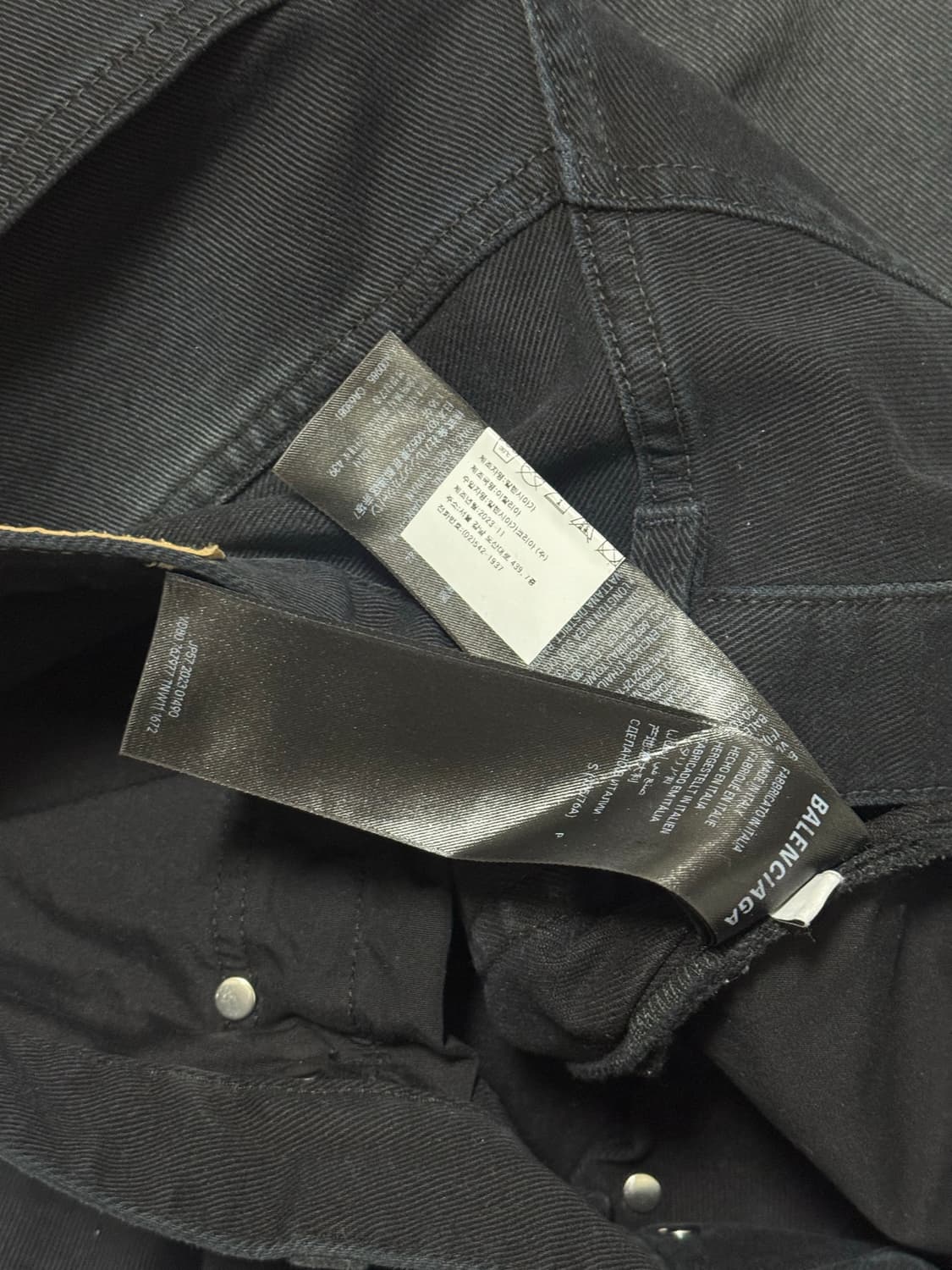 발렌시아가 사이즈 스티커 배기 데님 블랙 S 상품이미지8