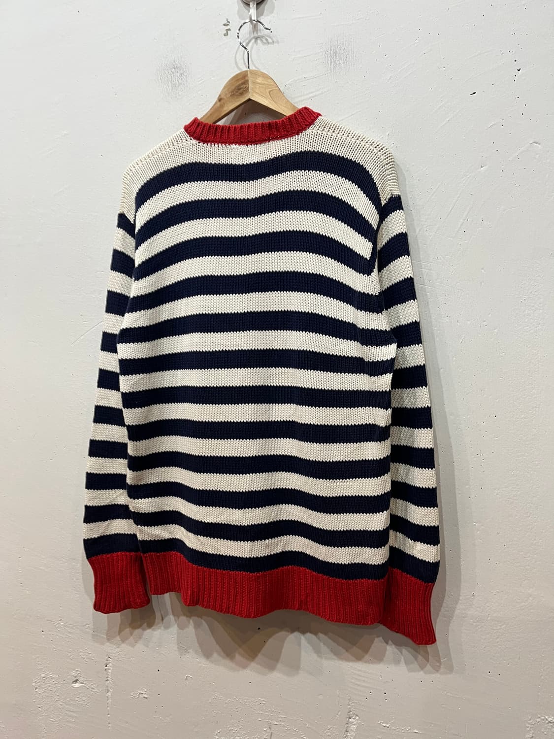 90년대 폴로랄프로렌 헨리넥 보더 로우게이지 니트 스웨터 XL 상품이미지4