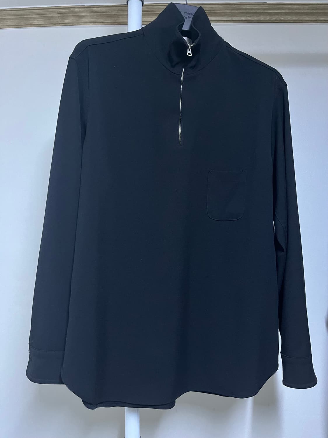 드러그 옴므 울 집업셔츠 블랙 하프집업 상품이미지3