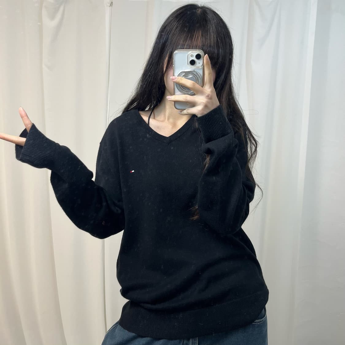 Tommy Hilfiger Black Knit Sweater 상품이미지1