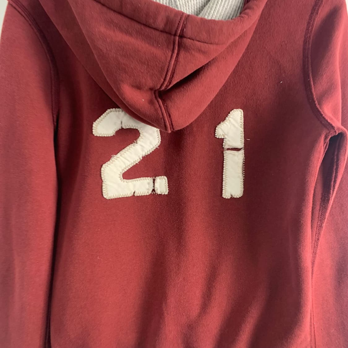 아베크롬비 y2k 와투케 헤비코튼 버건디 후드집업 상품이미지6