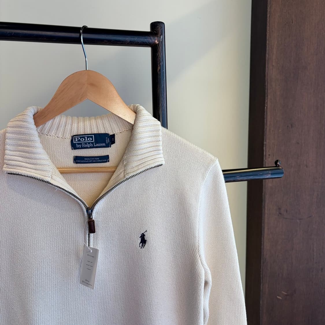 15695 - 폴로 랄프로렌 화이트 반집업 니트 상품이미지3