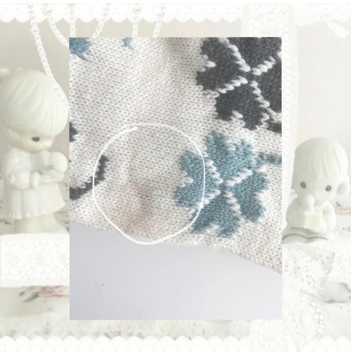 일본 빈티지 모리걸 목도리 스카프 네잎클로버 행운 🍀 상품이미지6