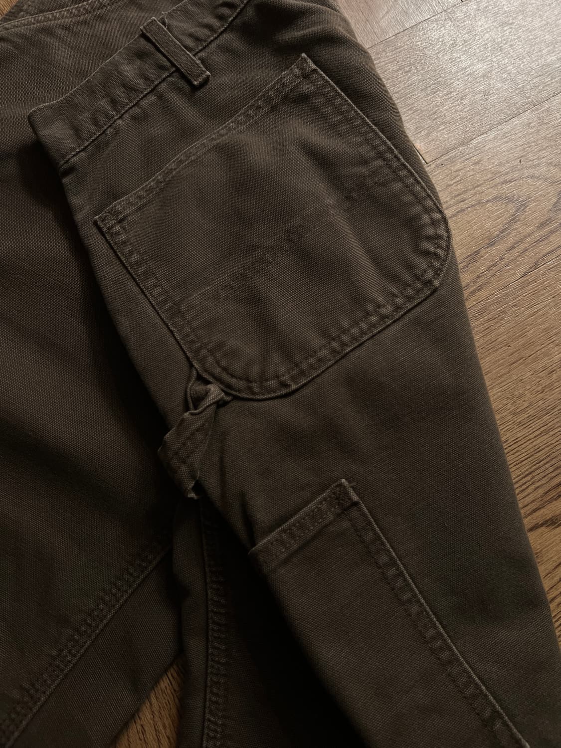 [34]칼하트 Made in USA 다크브라운 체크라이닝 카펜터 워크팬츠 상품이미지5