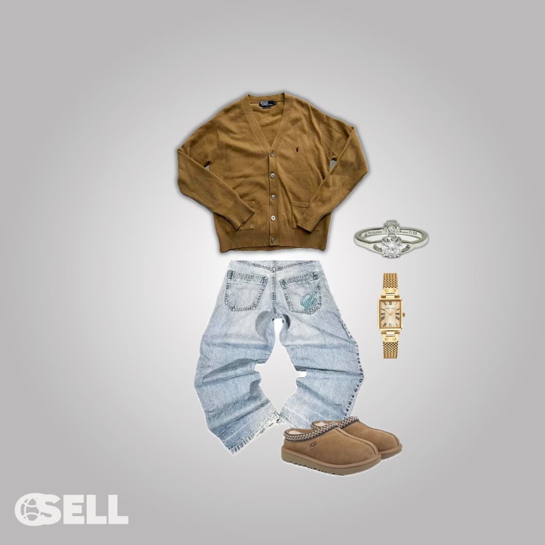 폴로 브라운 가디건 상품이미지2