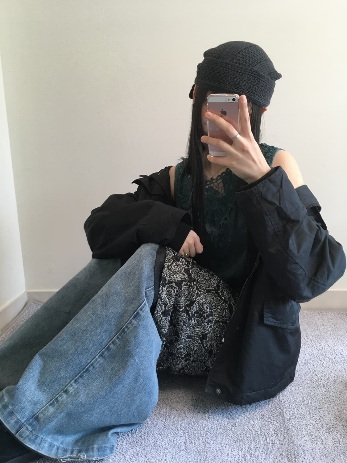 vintage paisley midi skirt black 상품이미지3