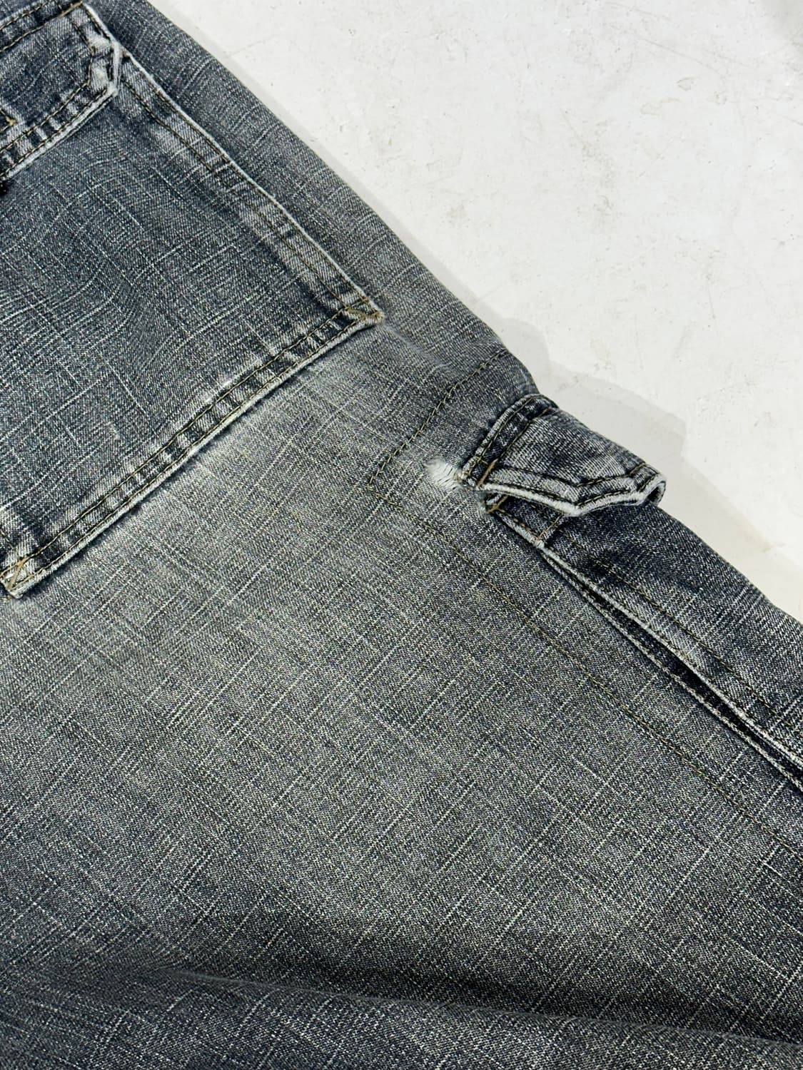 빈티지 RAZZO 중청 대대장 유틸리티 절개 와이드 데님 팬츠 청바지  상품이미지6