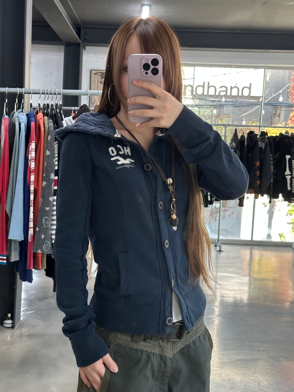 홀리스터 니트 후디드 버튼자켓 상품이미지4