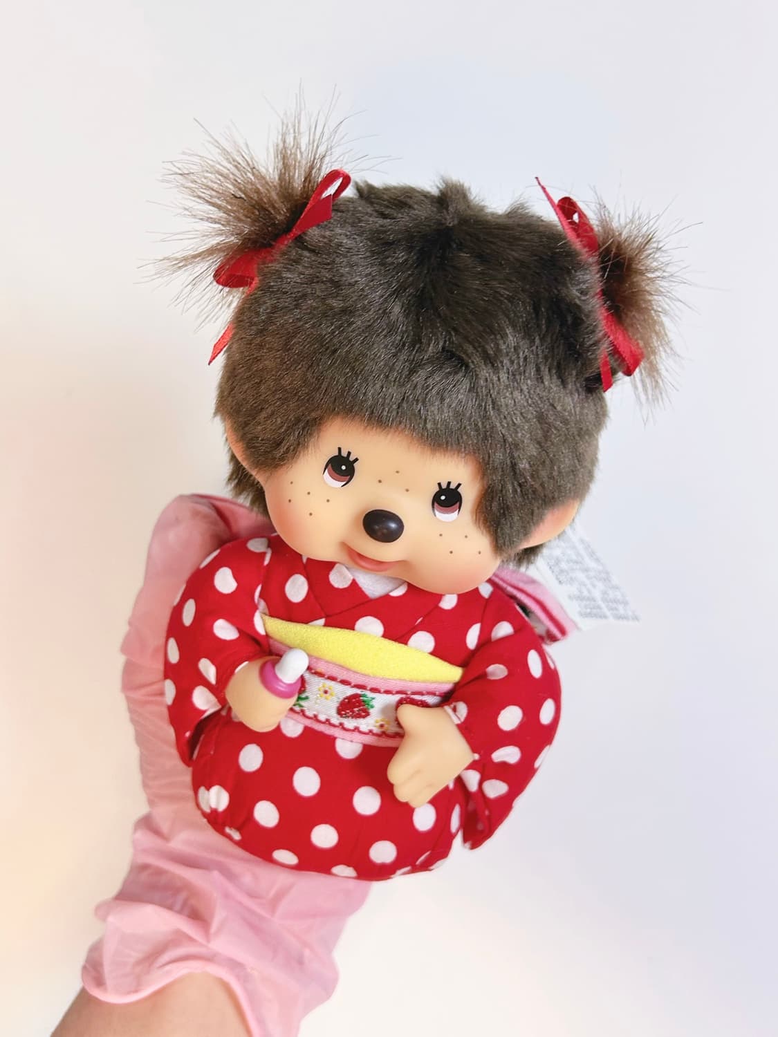 [레어] 도트•딸기 기모노 몬치치 앉은인형 🍓 상품이미지1