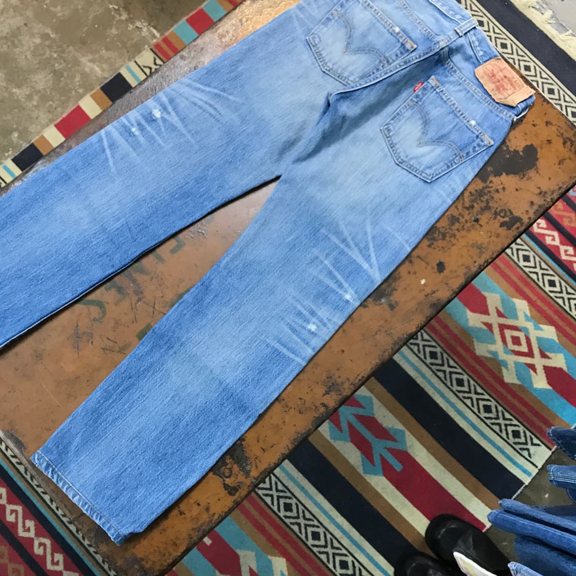 리바이스 501 연청 데미지 데님 팬츠 청바지 허리 27 28 사이즈 상품이미지3