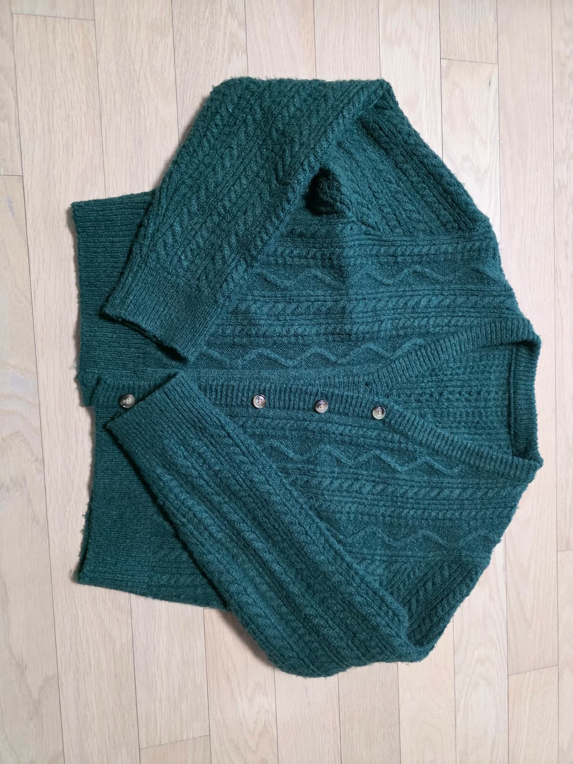 초록 꽈배기 모리 가디건 상품이미지1