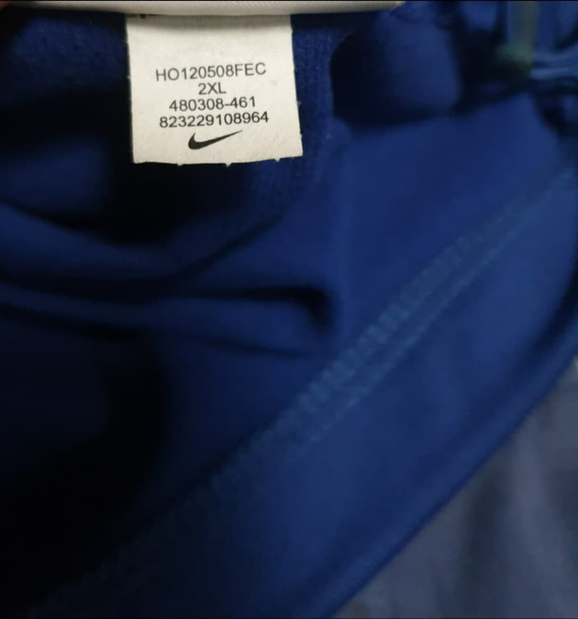 (빈티지) 나이키 드라이핏 솔로스우시 트랙탑 집업져지 블루 (XXL) 상품이미지5