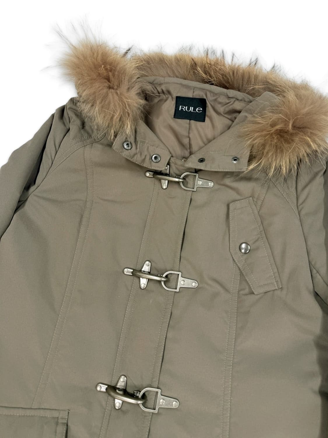 빈티지 RULE 카키 파이어맨 버클 퍼 패딩 상품이미지4