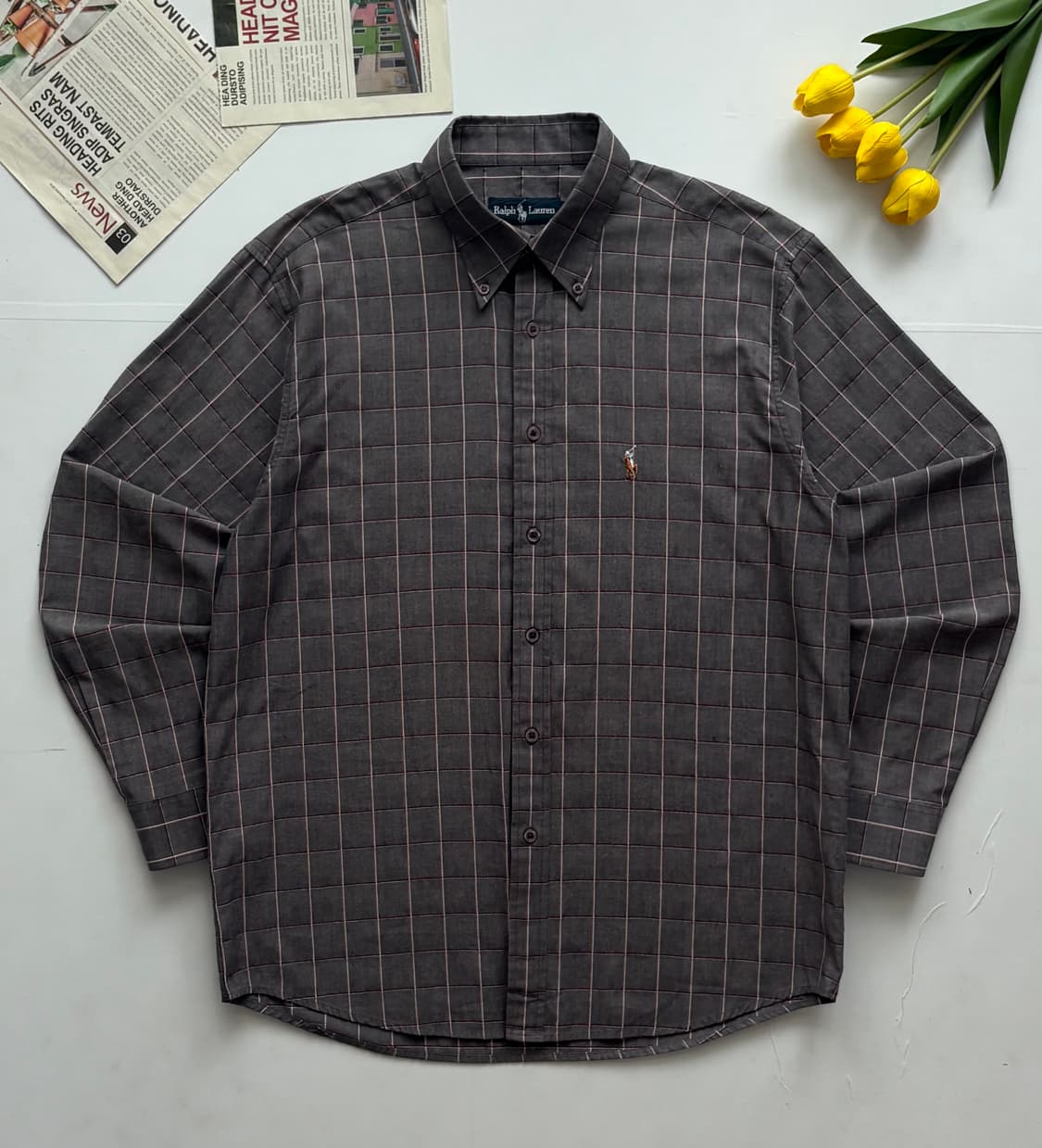 Polo 폴로랄프로렌 그레이 체크 셔츠 상품이미지2