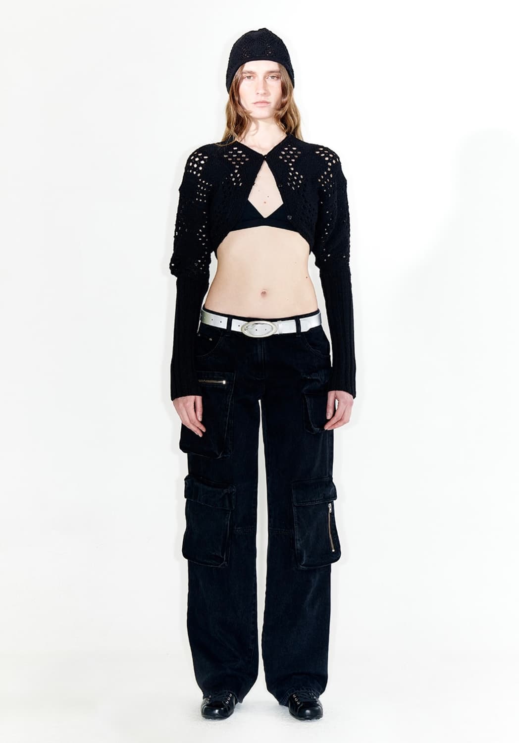 오픈와이와이 카고 포켓 진 블랙 2사이즈(기장만줄임) 카리나 닝닝 바지 상품이미지9