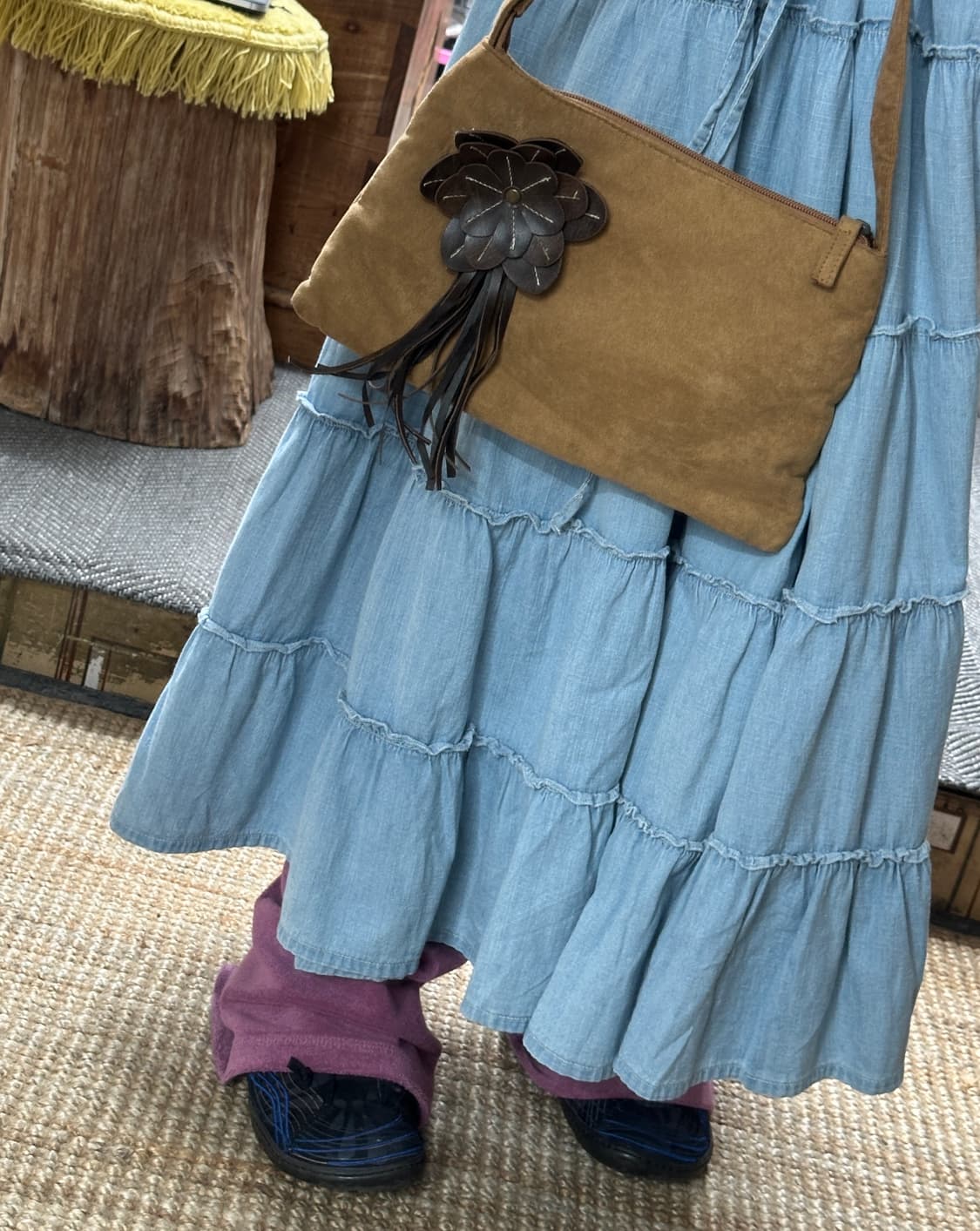 denim tiered ruffle skirt 상품이미지4