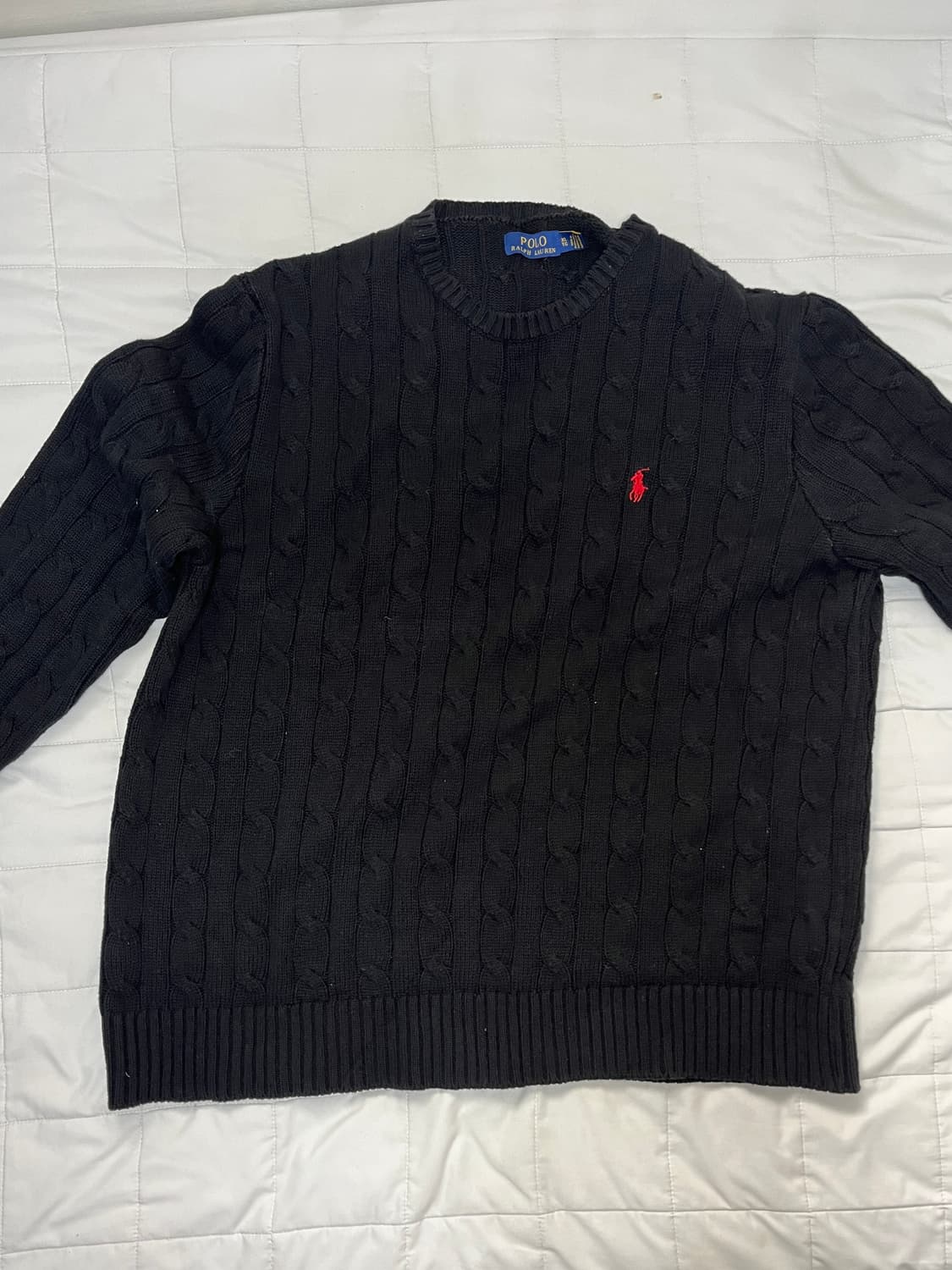 폴로 케이블 코튼 니트 블랙 XL 상품이미지2